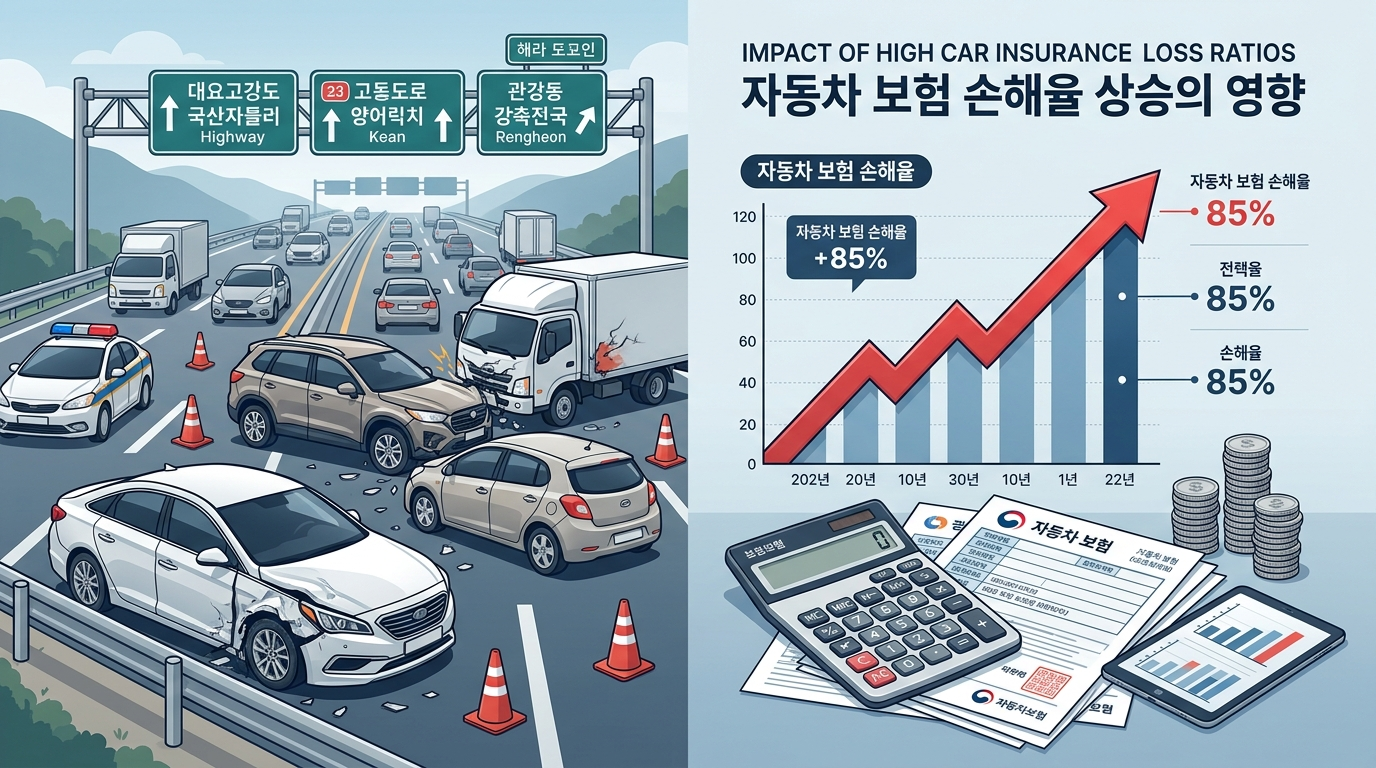 자동차보험 올해 4월까지 누적 손실률 85.8% 기록 ▲ 작년 동기 대비 2.5%포인트 증가